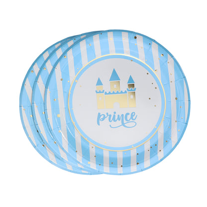 Kit de Fiesta Pequeño Príncipe Azul: Platos, Vasos, Cubiertos, Popotes, Servilletas y Decoración