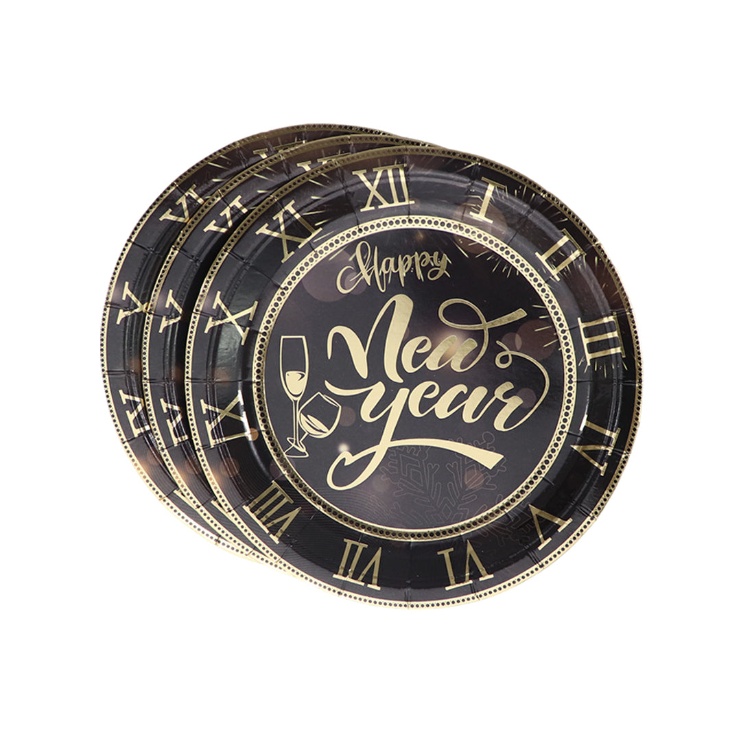 Set de Platos de Fiesta Happy New Year - 8 piezas
