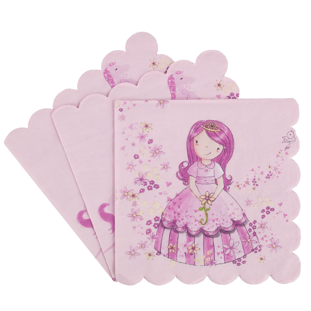 Kit de Fiesta Princesa Rosa: Platos, Vasos, Popotes, Servilletas y Decoración