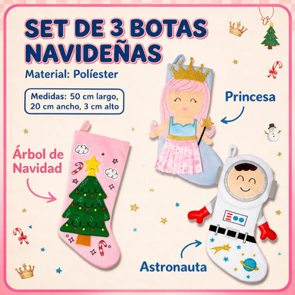 Set de 3 Botas Kids Navideñas