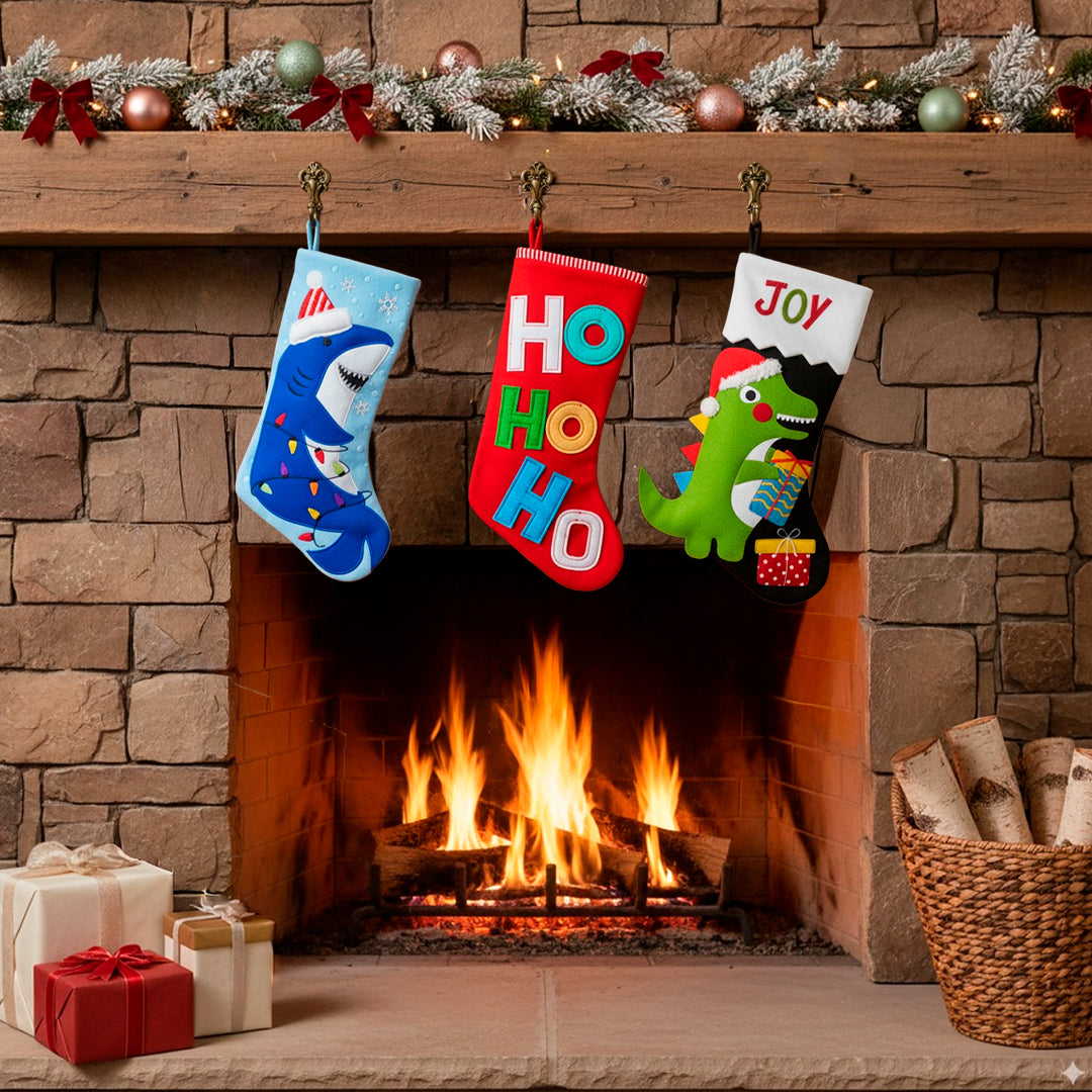 Set de 3 Botas Navideñas “Ho Ho Roar!”