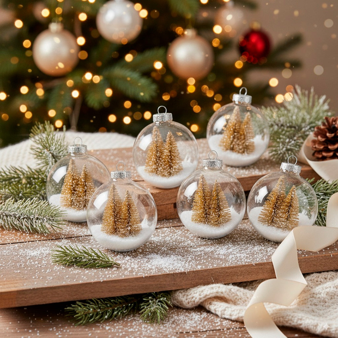 Set 6 Esferas Navideñas - Árbol Dorado