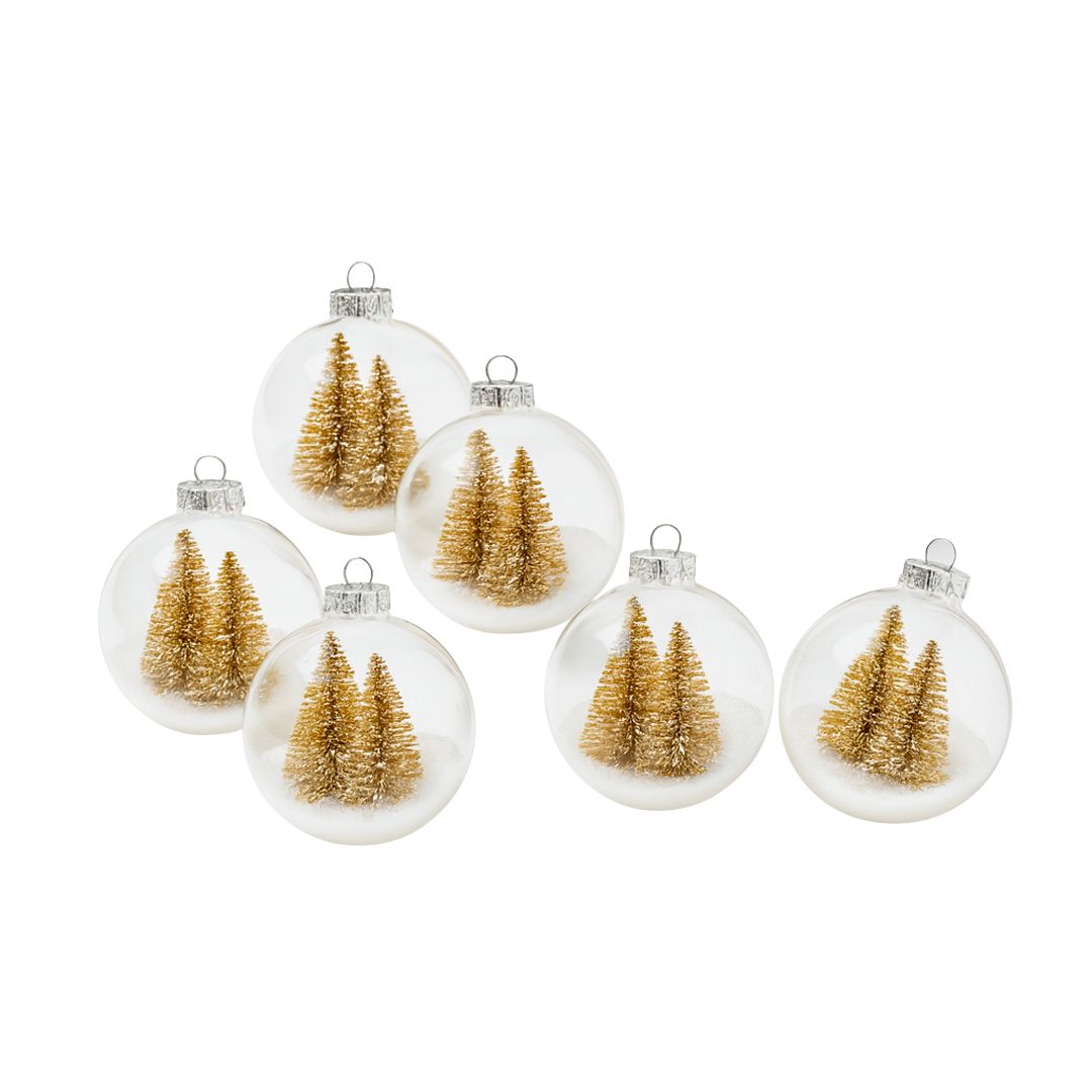 Set 6 Esferas Navideñas - Árbol Dorado