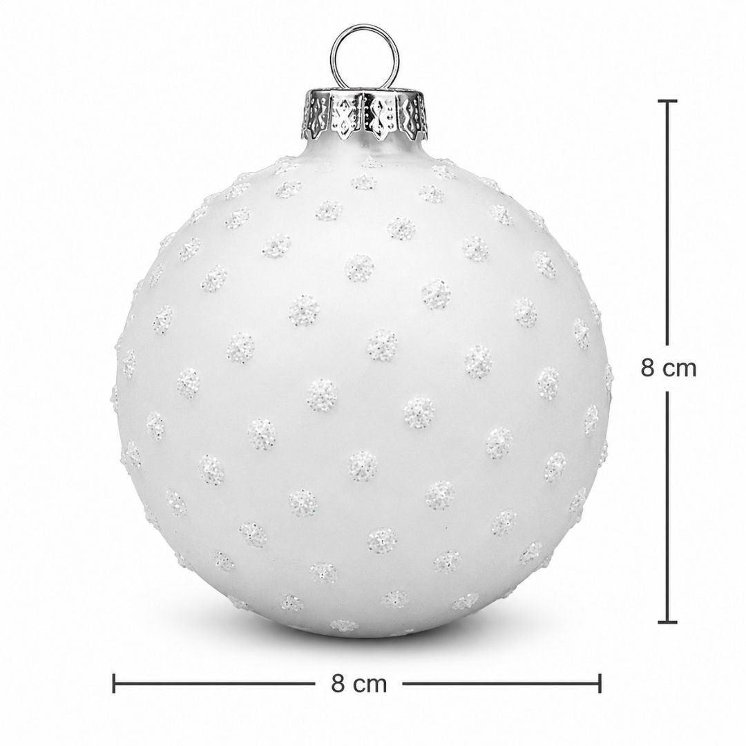 Set de 6 Esferas Navideñas Blancas - Texturizado