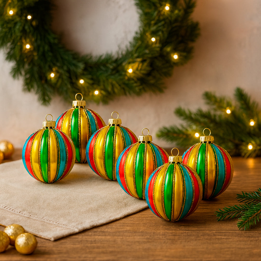 Set de 6 Esferas Navideñas - Colores