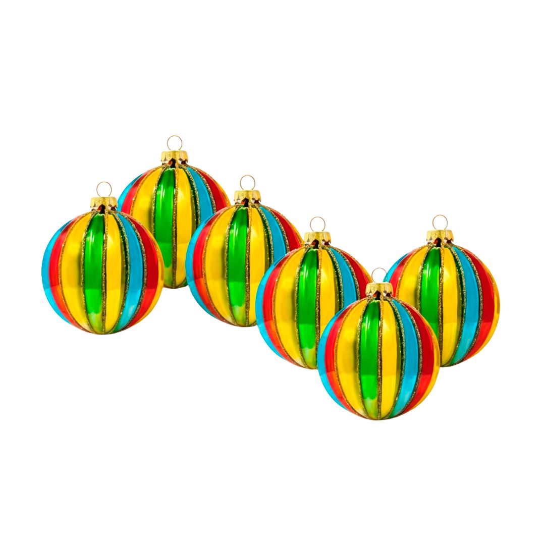 Set de 6 Esferas Navideñas - Colores