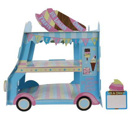 Kit de Fiesta Ice Cream Menta Truck: Platos, Vasos, Cubiertos, Popotes, Servilletas y Decoración