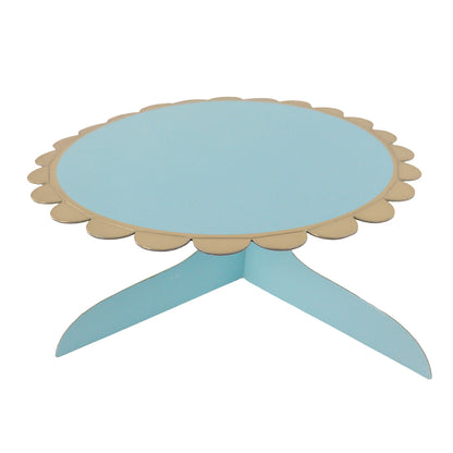 Stand para Cupcakes o Pastel color Azul/ Dorado - 1 Nivel