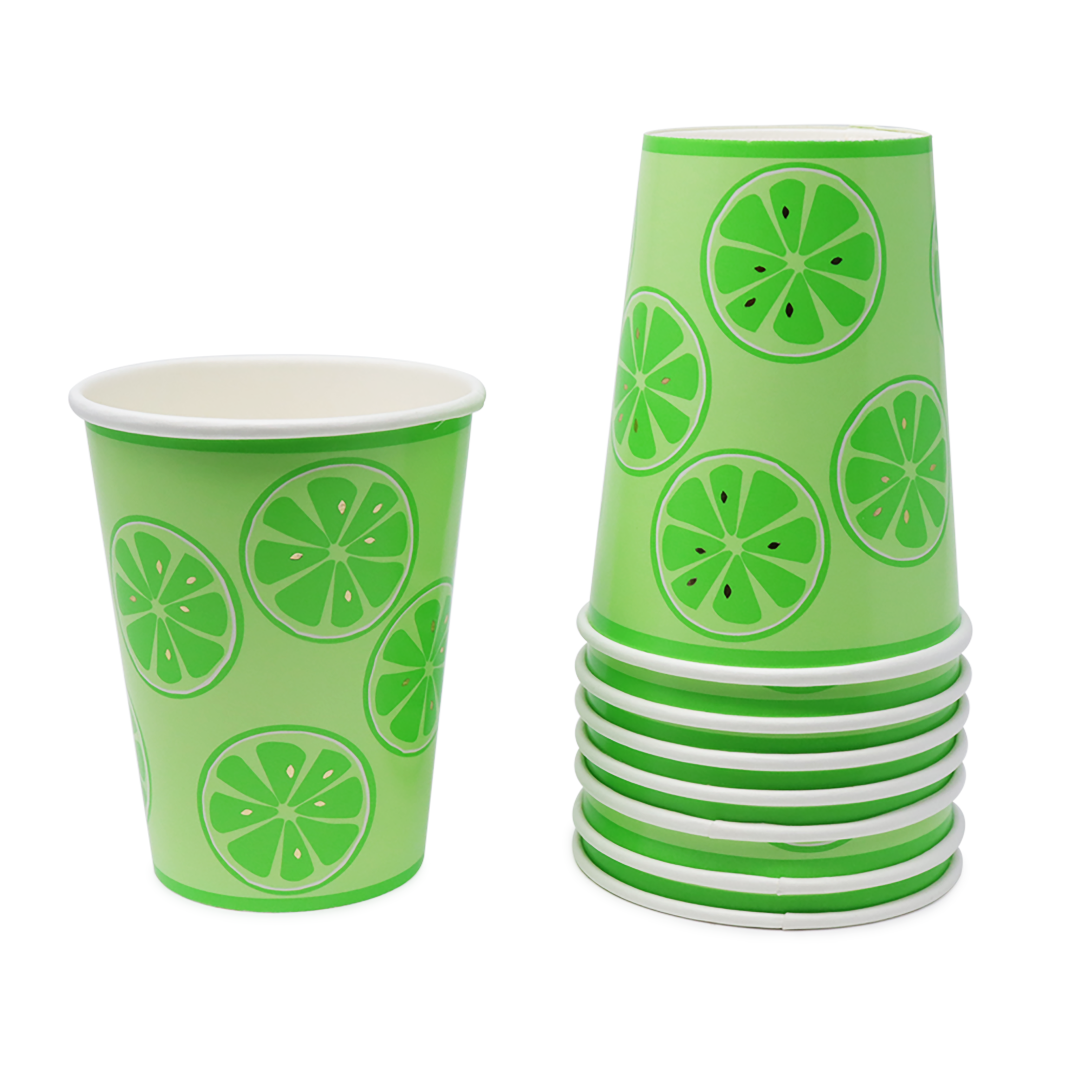 Kit de Fiesta Citrica Limon Verde: Platos, Vasos, Cubiertos, Popotes, Servilletas y Decoración