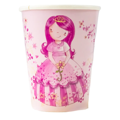 Kit de Fiesta Princesa Rosa: Platos, Vasos, Popotes, Servilletas y Decoración