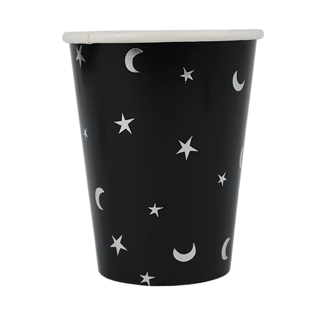 Kit de Fiesta Black is Black: Platos, Vasos, Cubiertos, Popotes, Servilletas y Decoración
