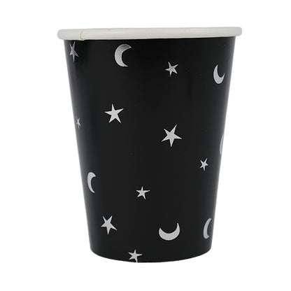 Kit de Fiesta Black is Black: Platos, Vasos, Cubiertos, Popotes, Servilletas y Decoración