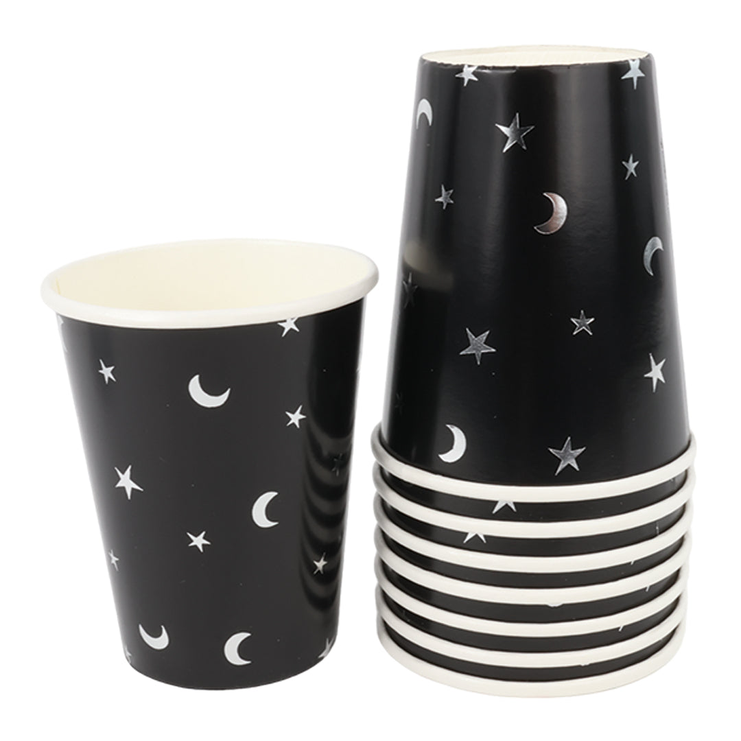 Kit de Fiesta Black is Black: Platos, Vasos, Cubiertos, Popotes, Servilletas y Decoración