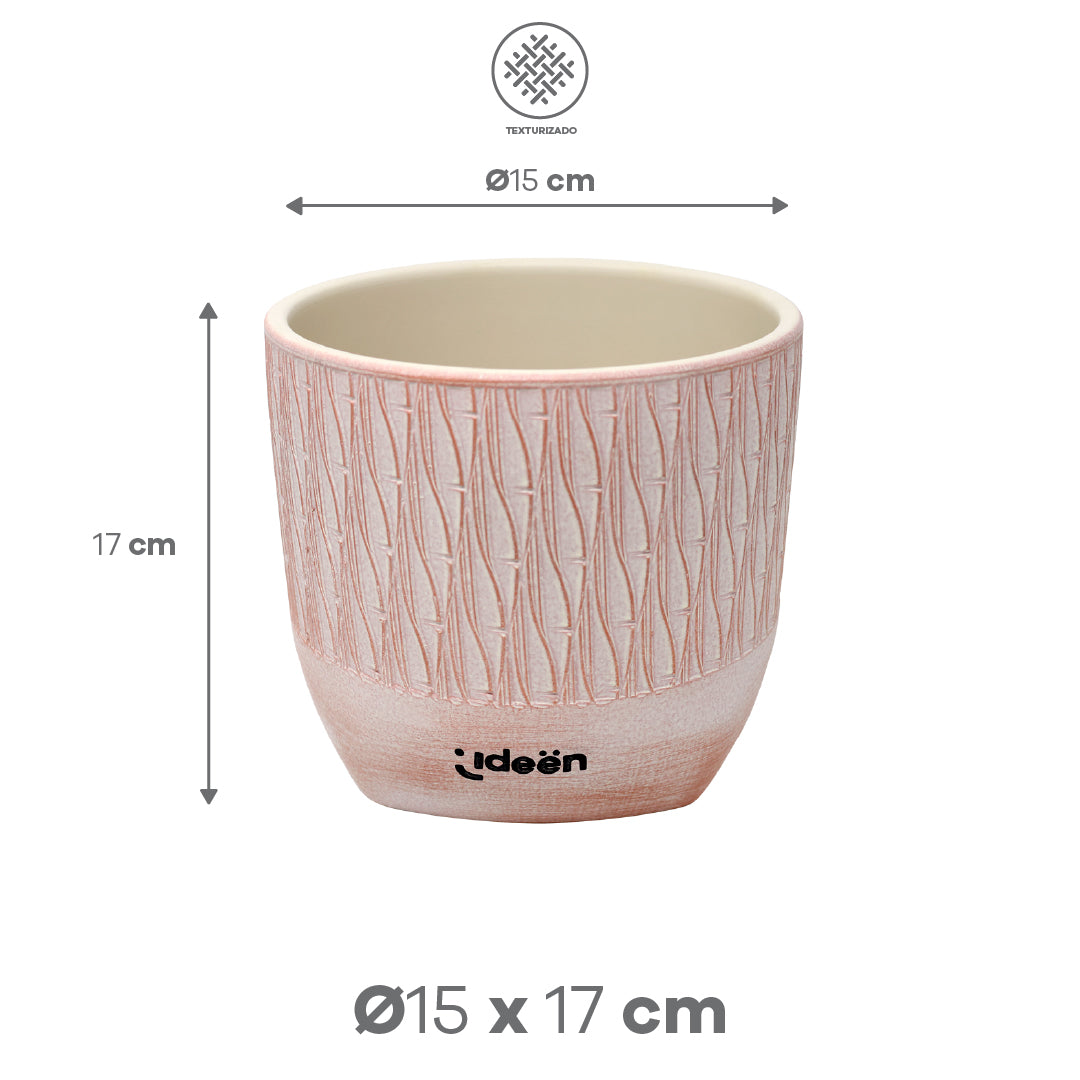 Set de 3 Macetas - Arcilla Color Rosa