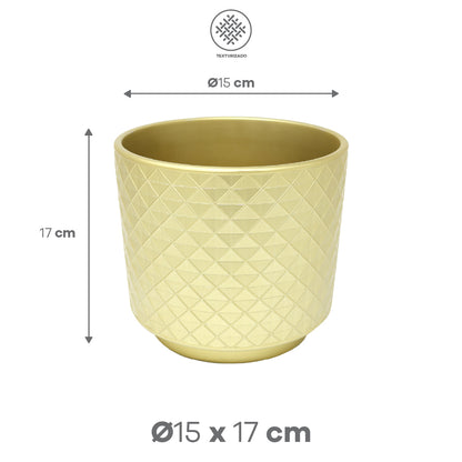 Set de 3 Macetas - Arcilla Dorada