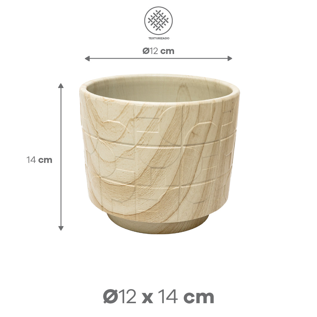 Set de 3 Macetas - Arcilla Marrón con Vetas