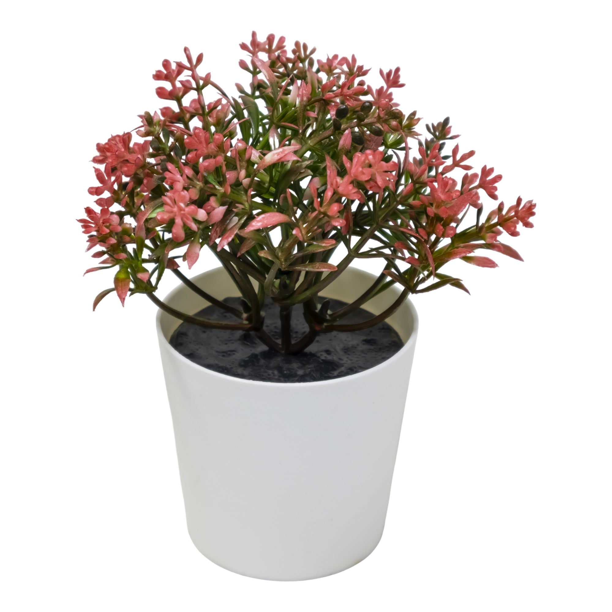 Mini Maceta Decorativa con Capullos de Rosa