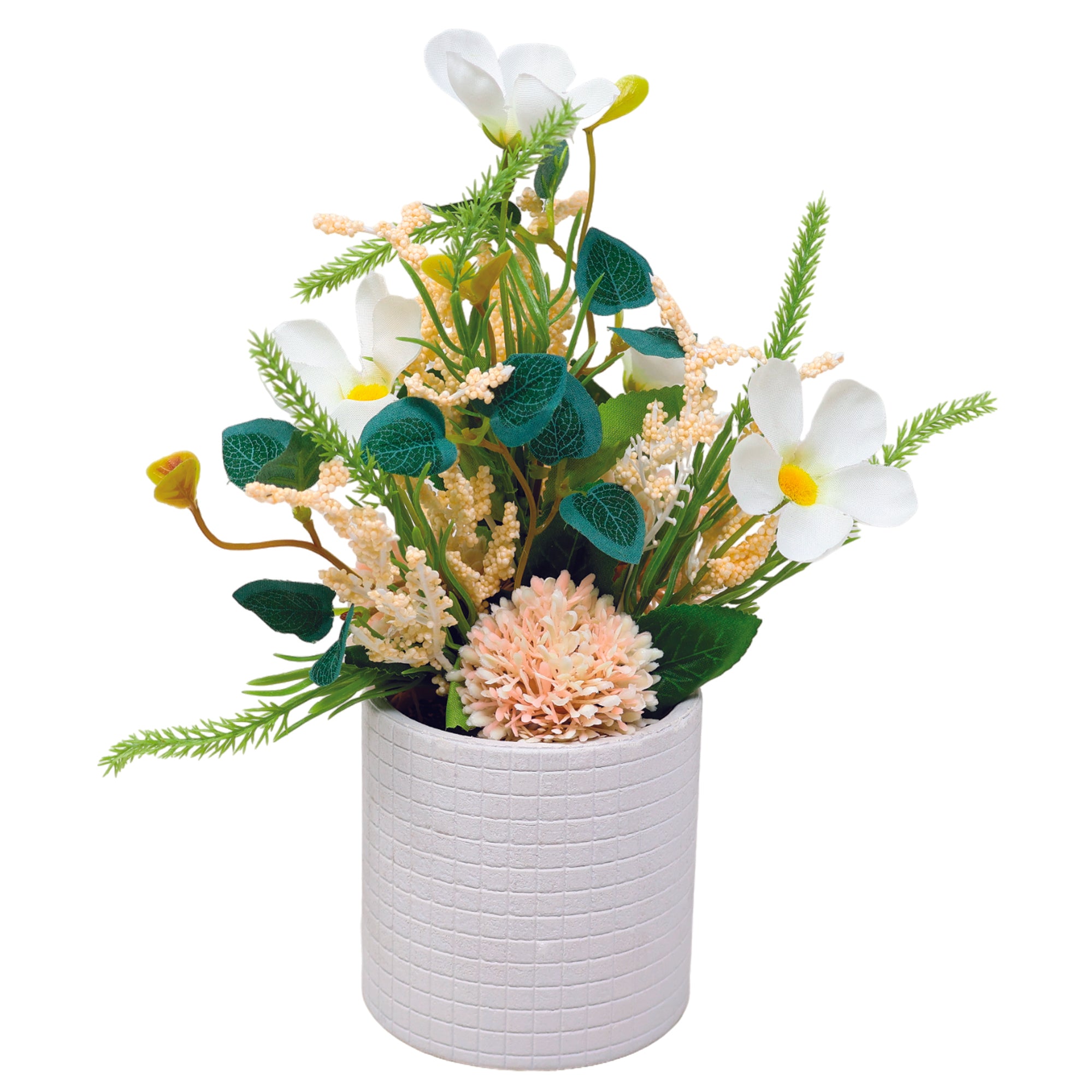 Maceta Biodegradable con Flores de Seda