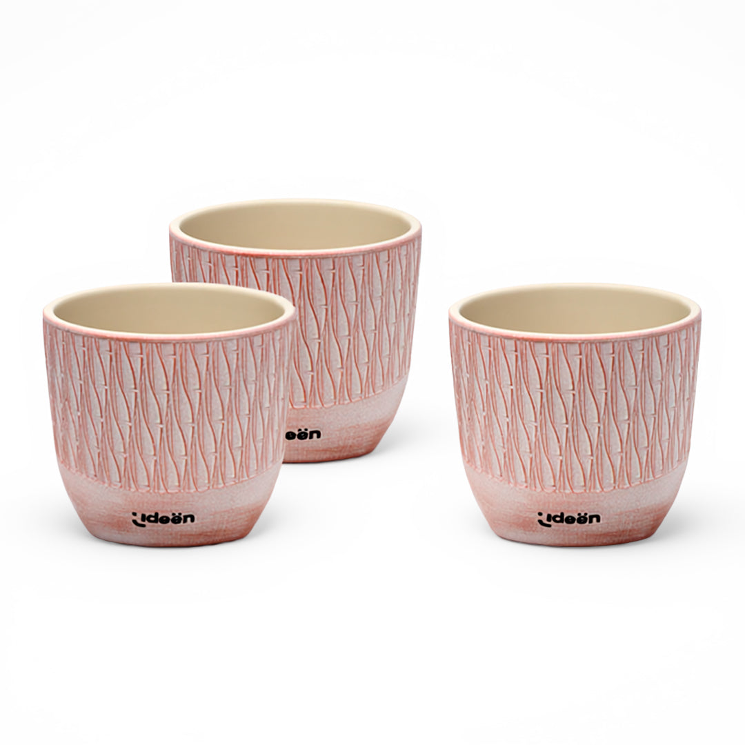 Set de 3 Macetas - Arcilla Color Rosa