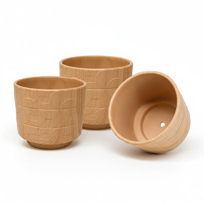 Set de 3 Macetas -  Arcilla Oyamel Claro