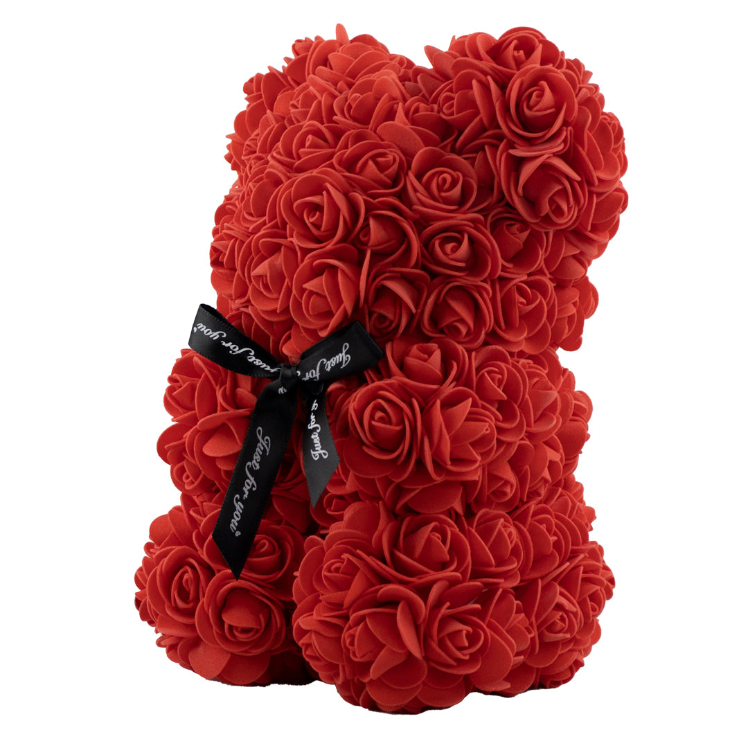 Oso Floral "Just For You" - Color Rojo