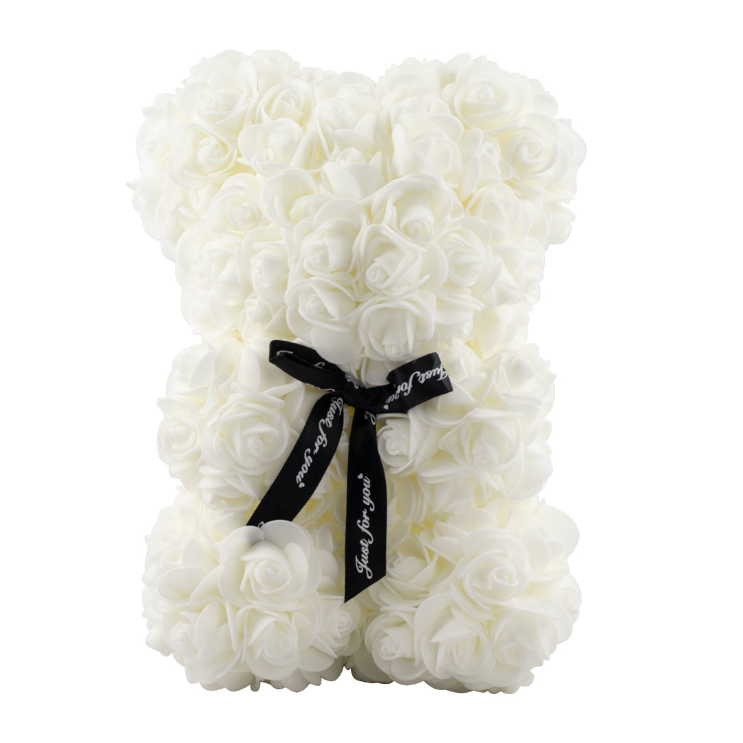Oso Floral "Just For You" - Color blanco