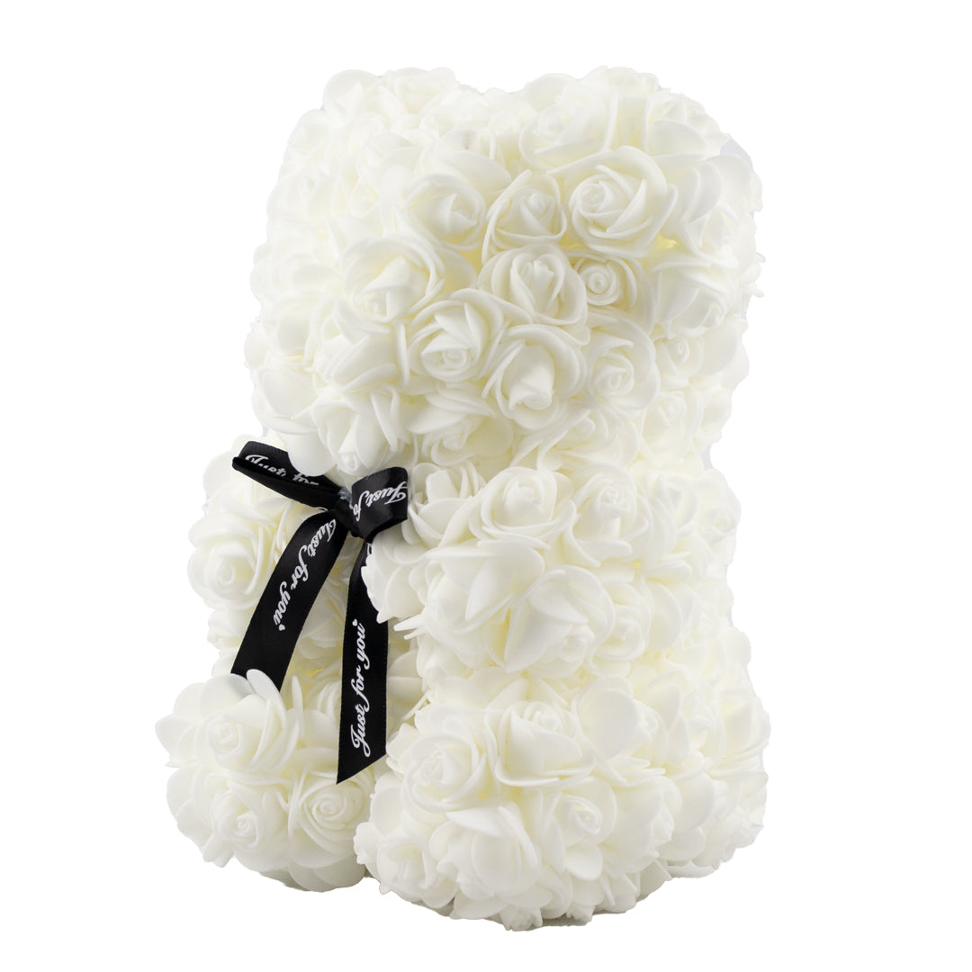 Oso Floral "Just For You" - Color blanco