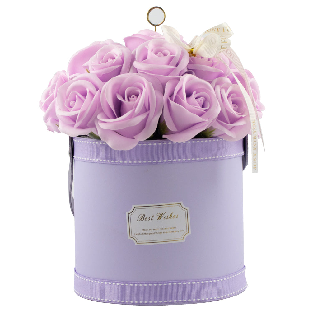 Caja Bouquet de Rosas Lilas