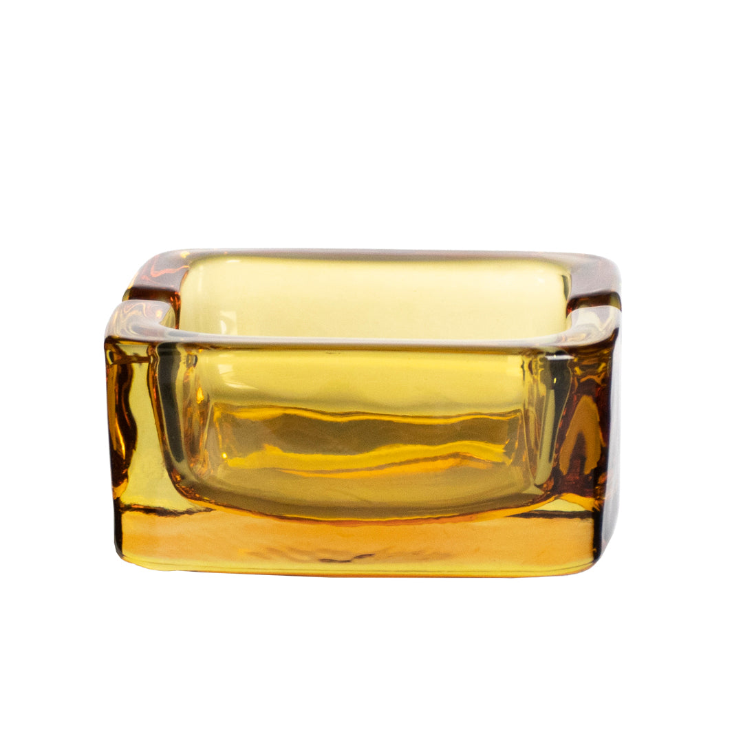 Cenicero de Cristal Ámbar Cuadrado
