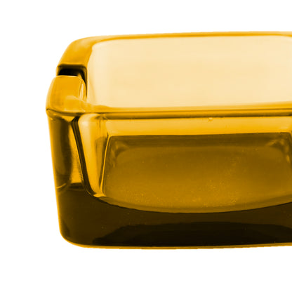Cenicero de Cristal Ámbar Cuadrado