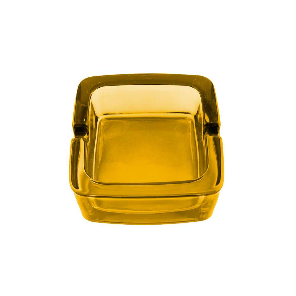 Cenicero de Cristal Ámbar Cuadrado
