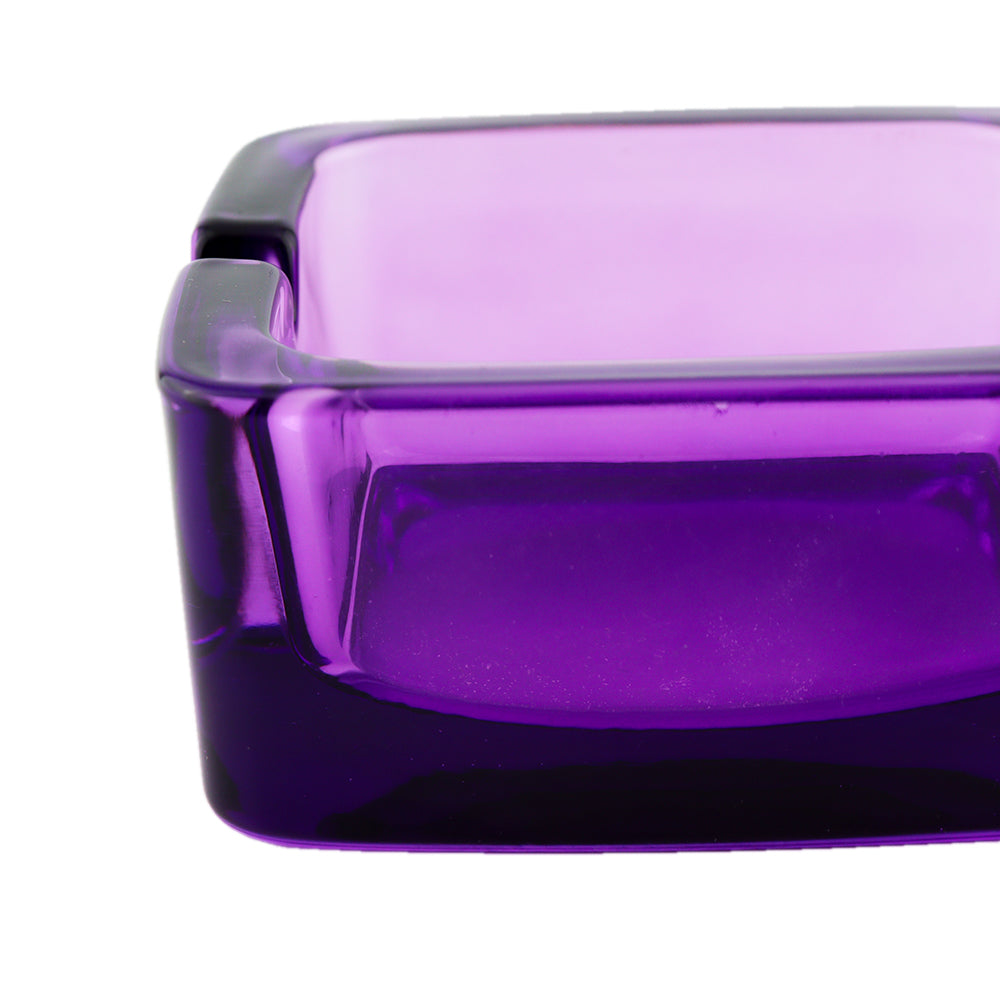 Cenicero de Cristal Morado Cuadrado