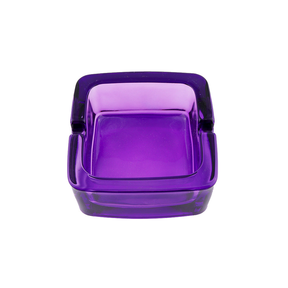Cenicero de Cristal Morado Cuadrado