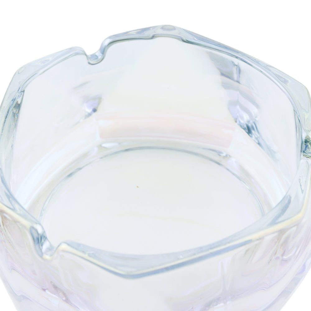 Cenicero de Cristal Tornasol Transparente Hexagona