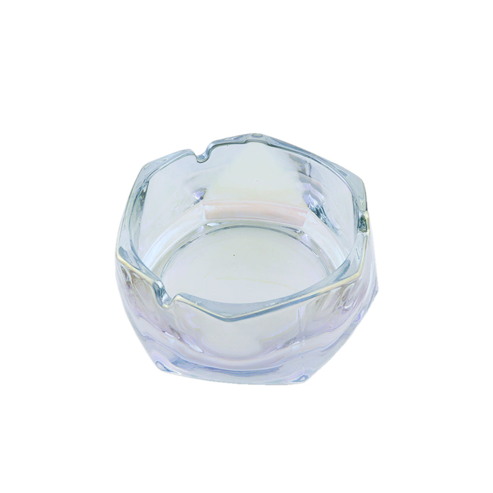 Cenicero de Cristal Tornasol Transparente Hexagona