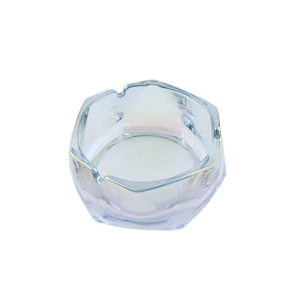 Cenicero de Cristal Tornasol Transparente Hexagona