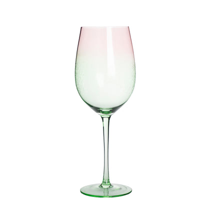 Set de 4 Copas de Vino de Cristal Verde/Rosa - 465 ml