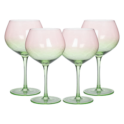 Set de 4 Copas Goblet Color Verde/Rosa - 350 ml