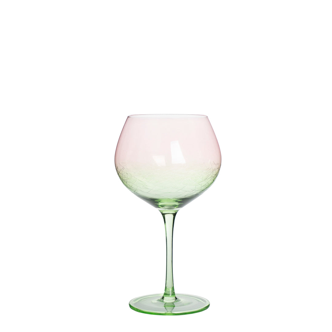 Set de 4 Copas Goblet Color Verde/Rosa - 350 ml