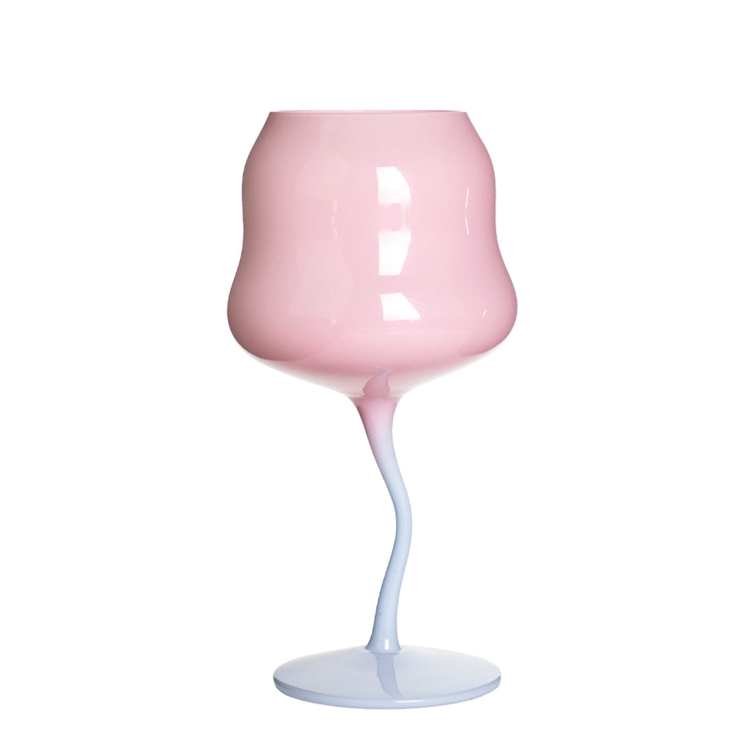 Copa de Vino Rosa y Azul