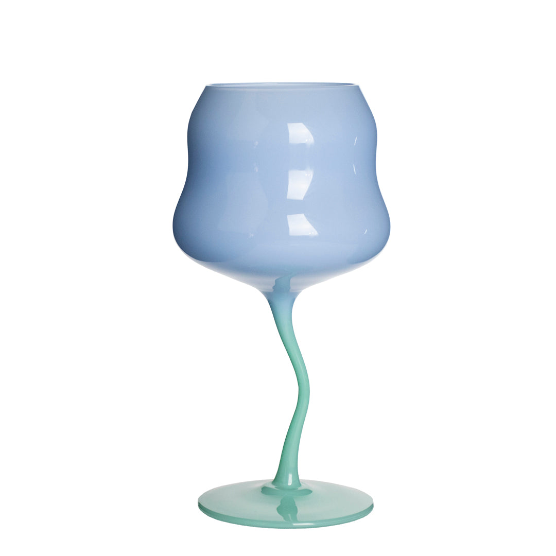 Copa de Vino Azul y Verde
