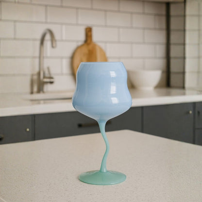 Copa de Vino Azul y Verde