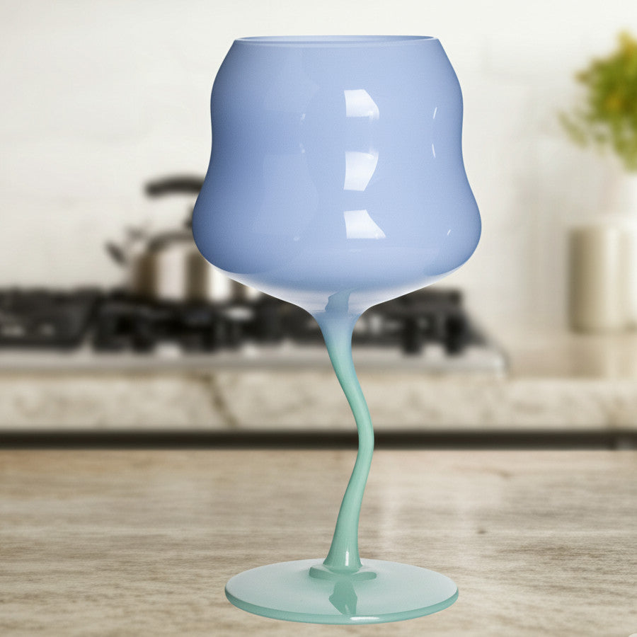 Copa de Vino Azul y Verde