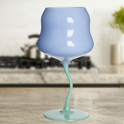 Copa de Vino Azul y Verde