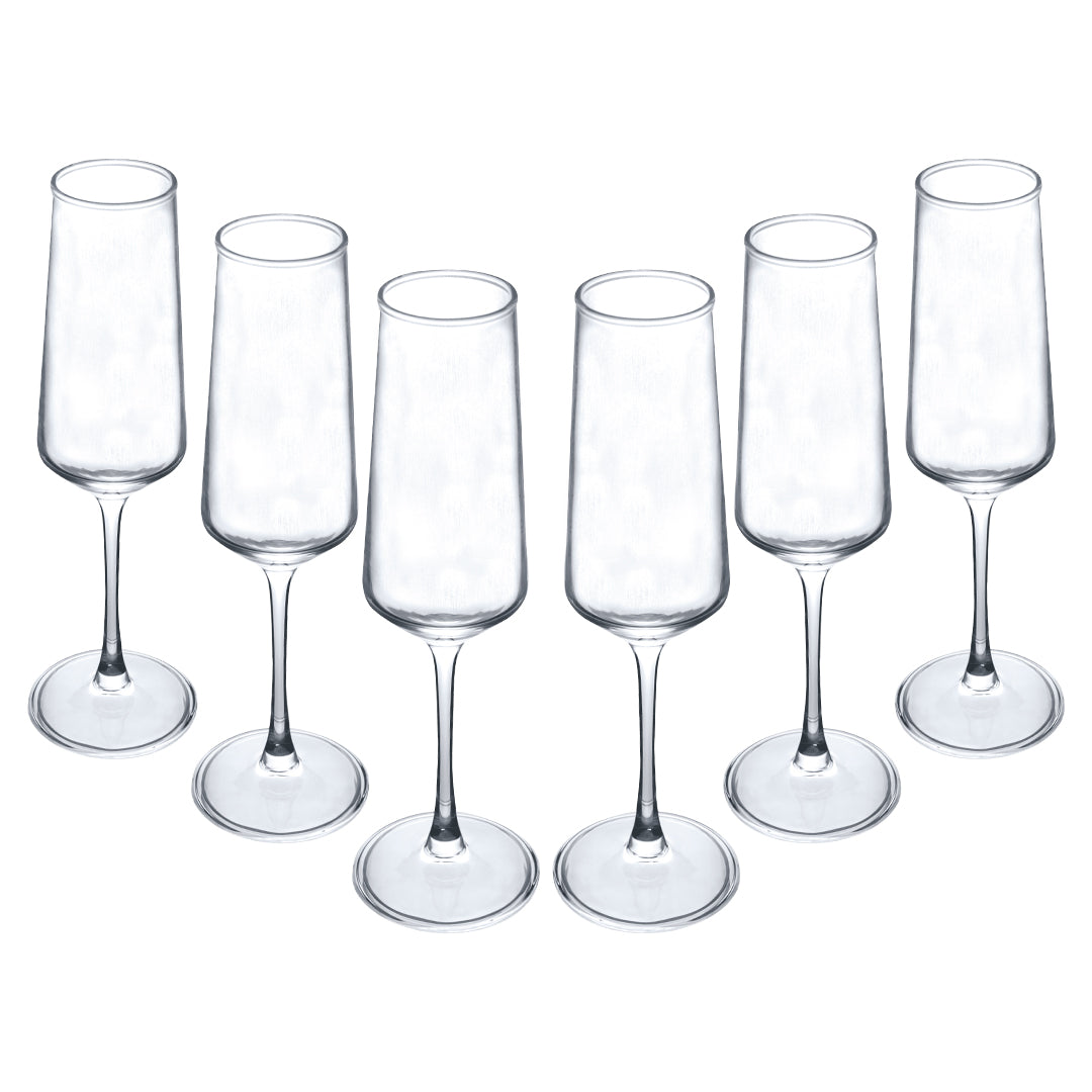 Set de 6 Copas Flauta de Cristal  - 250 ml