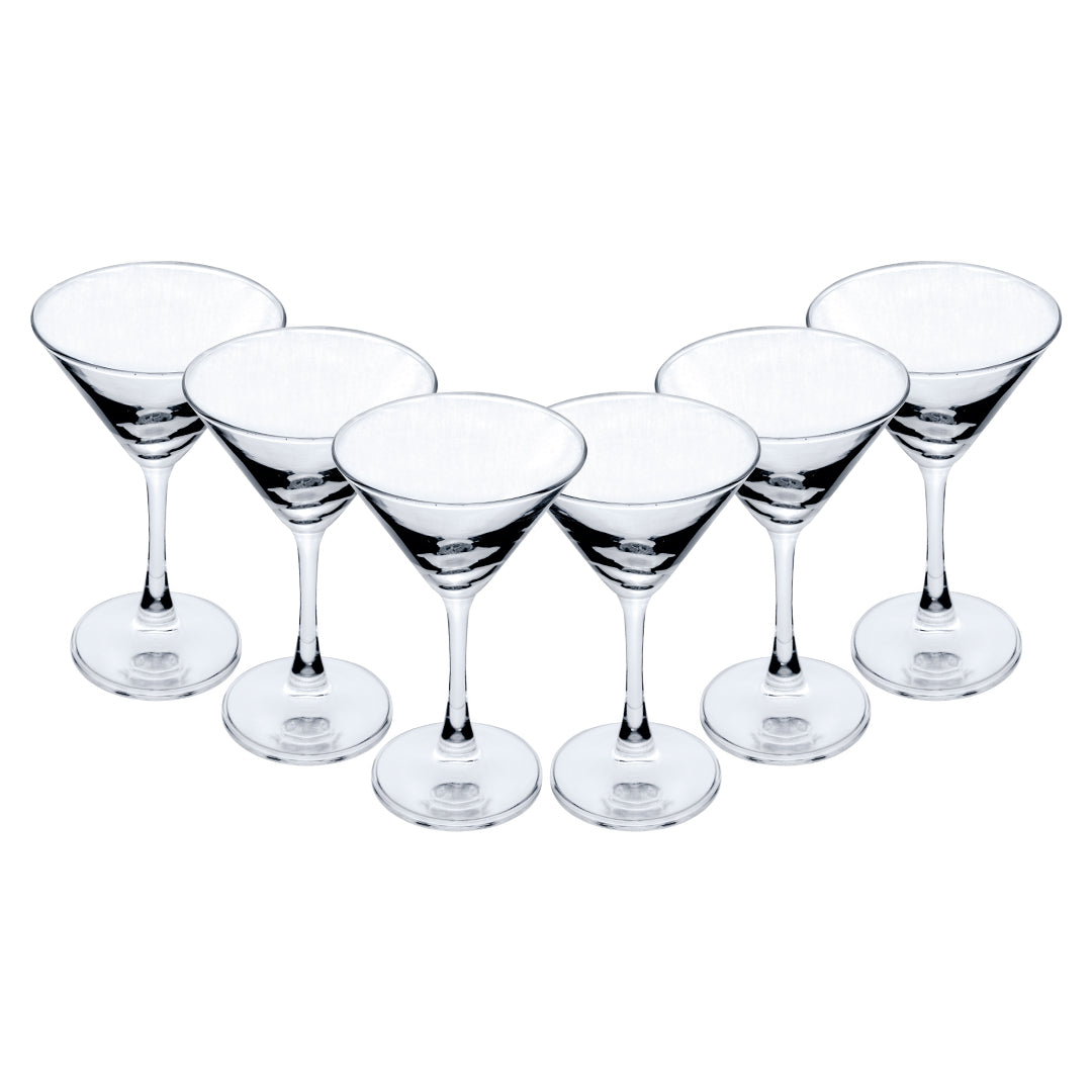 Set de 6 Copas de Cristal Martini - 190 ml