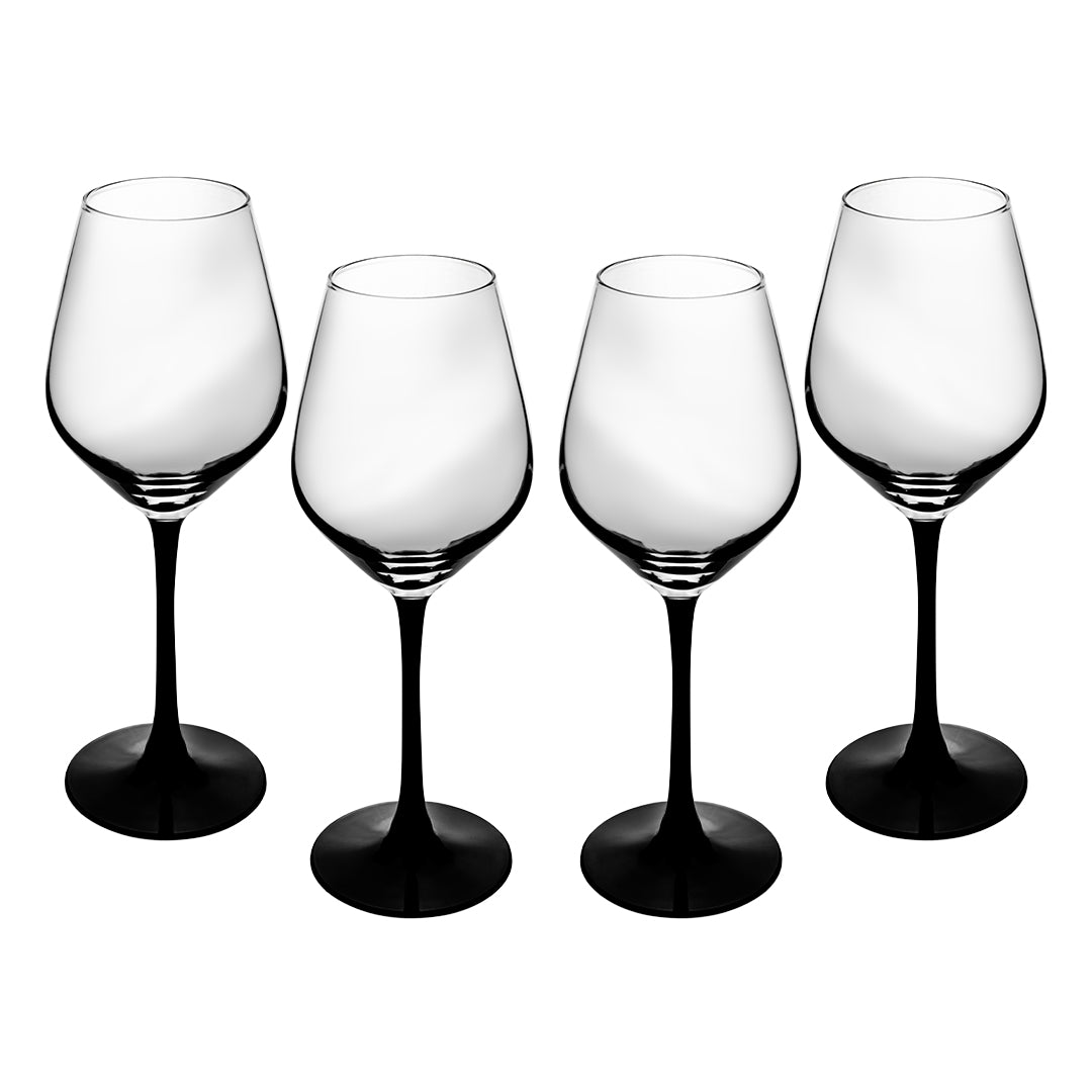 Set de 4 Copas de Cristal Base Negra - 720 ml