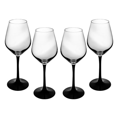 Set de 4 Copas de Cristal Base Negra - 420 ml