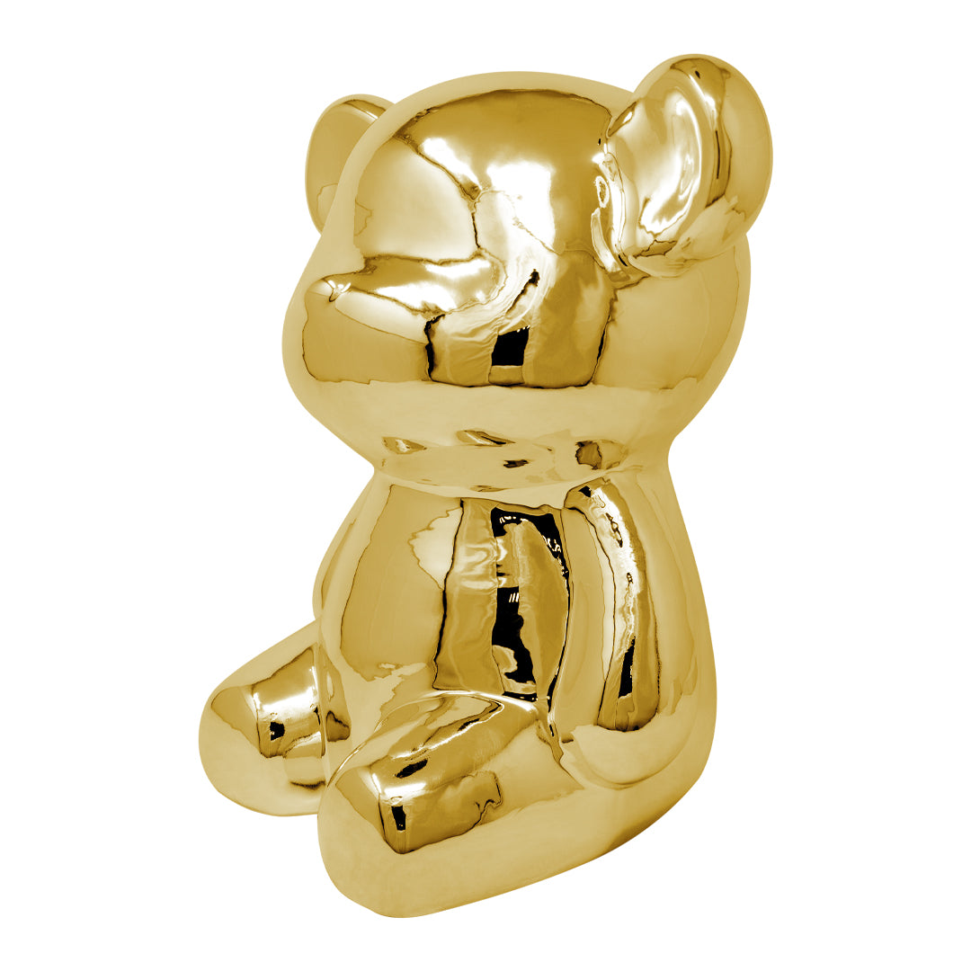 Oso Decorativa Dorado Brillante - 27x25 cm