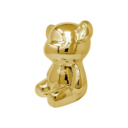Oso Decorativo Dorado Brillante - 10x8 cm
